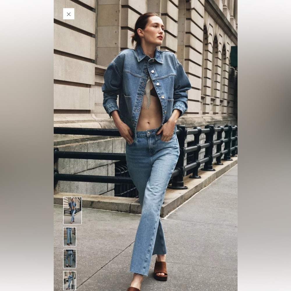 Zara High Waist Straight Ankle Jeans